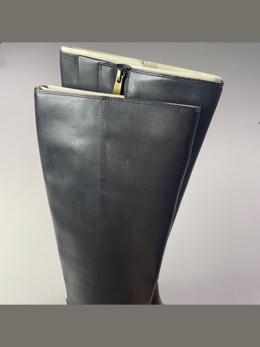 NEW Naturalizer Shoes Womens 8 black leather sterling knee boots heels moto - Picture 2 of 13